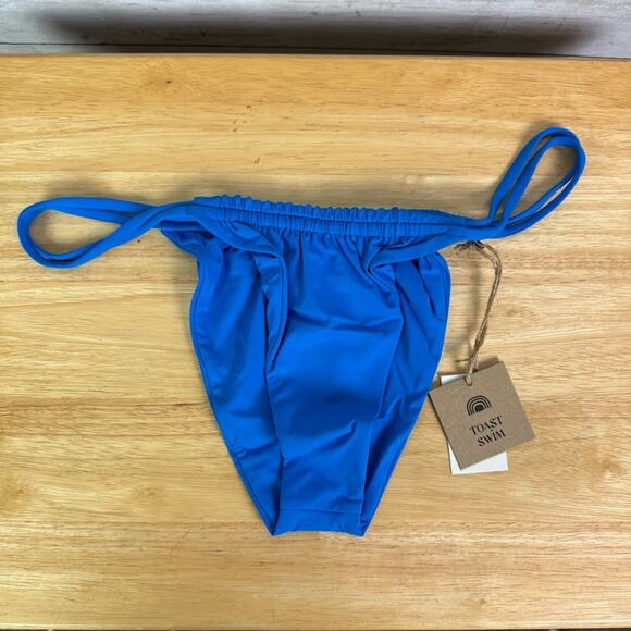 Free People X Toast Swim Tunnel Electric Blue Lemonade Bikini Bottoms Size XL - Picture 1 of 5